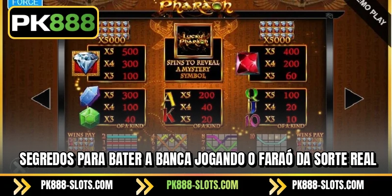 Segredos para bater a banca jogando o Faraó da Sorte real